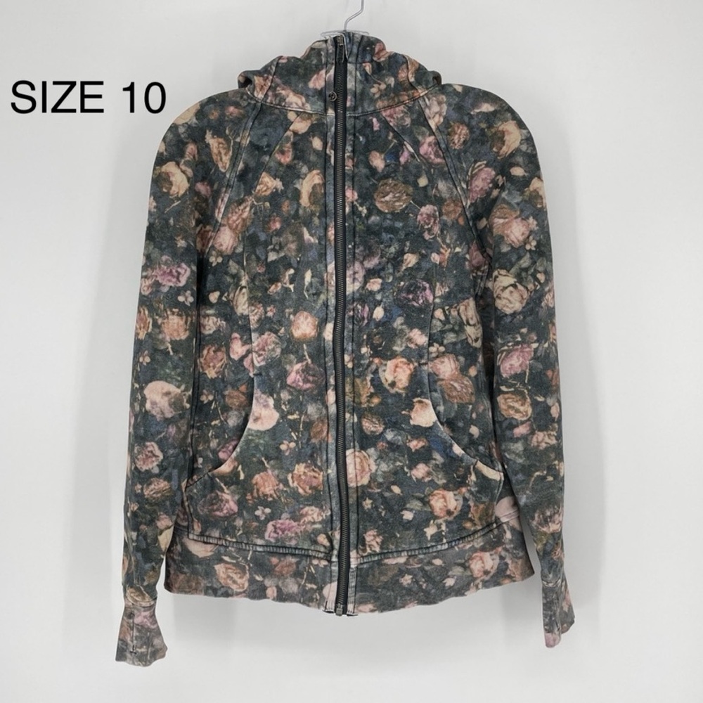 Lululemon Floral Scuba Hoodie Sweatshirt Size 10